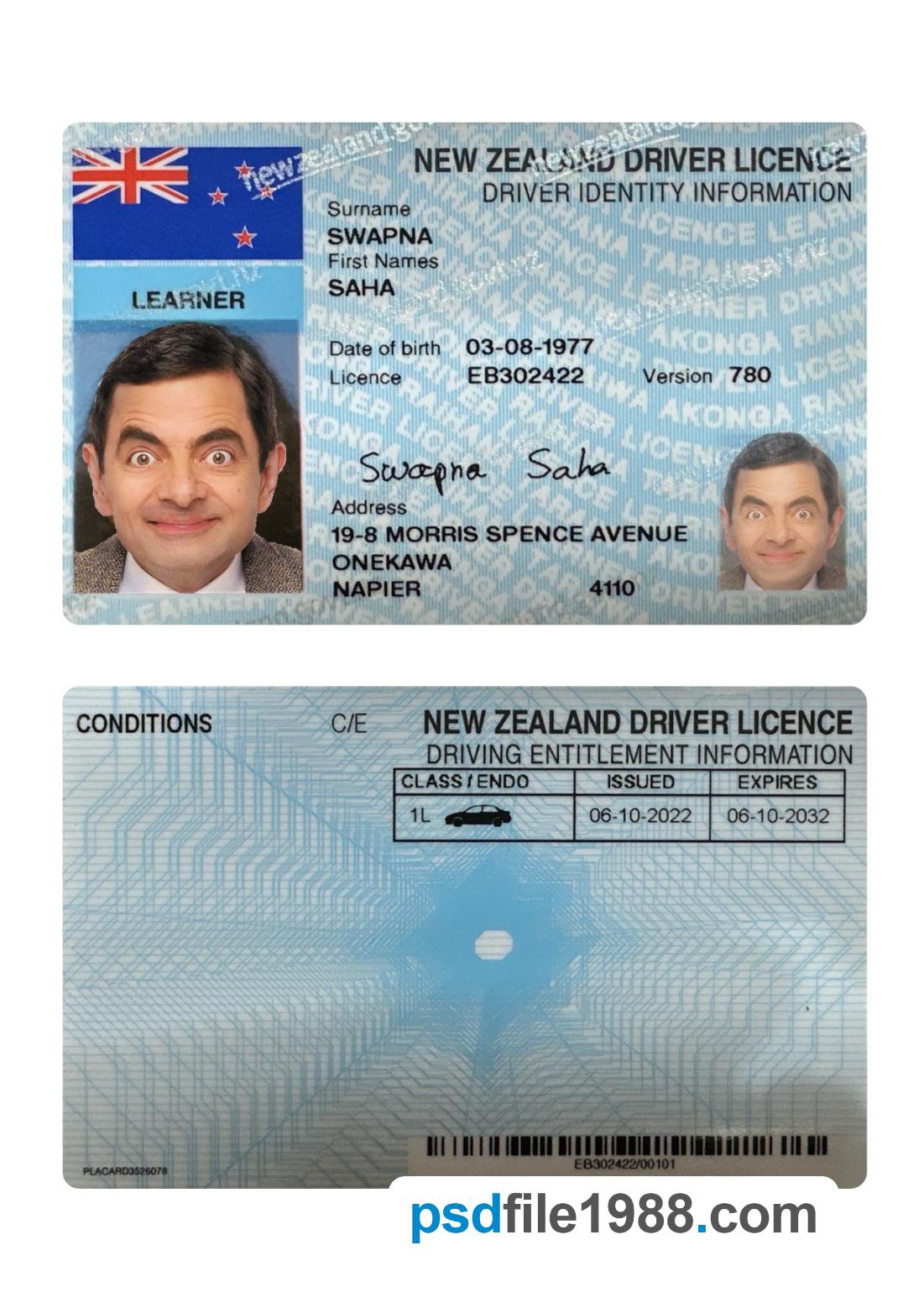 New Zealand Driving License 2022-Present